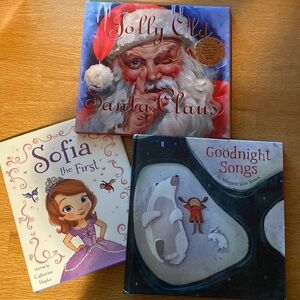Children’s Hardcover Book Bundle Goodnight Songs Sofia the First Jolly Old Santa
